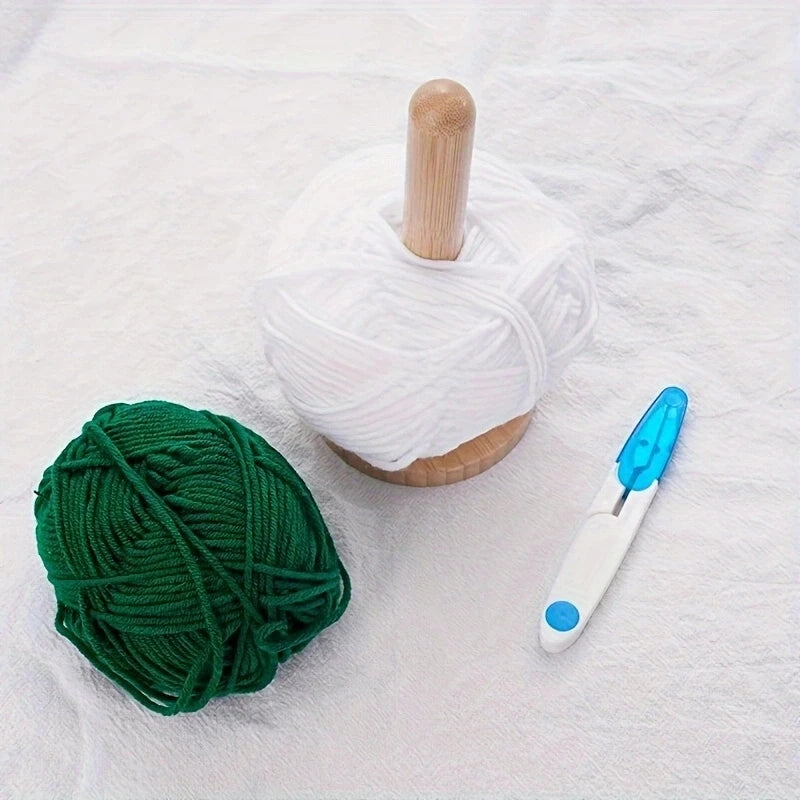Bamboo Yarn Winder Stand – Tabletop Rotary Spool Organizer Yarn Winder Stand Babs