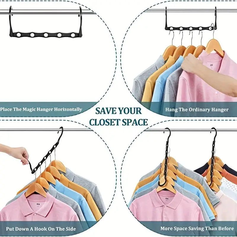 6-Pack Magic Space-Saving Multi Hangers – Closet Organizer Closet Multi Hangers Babs