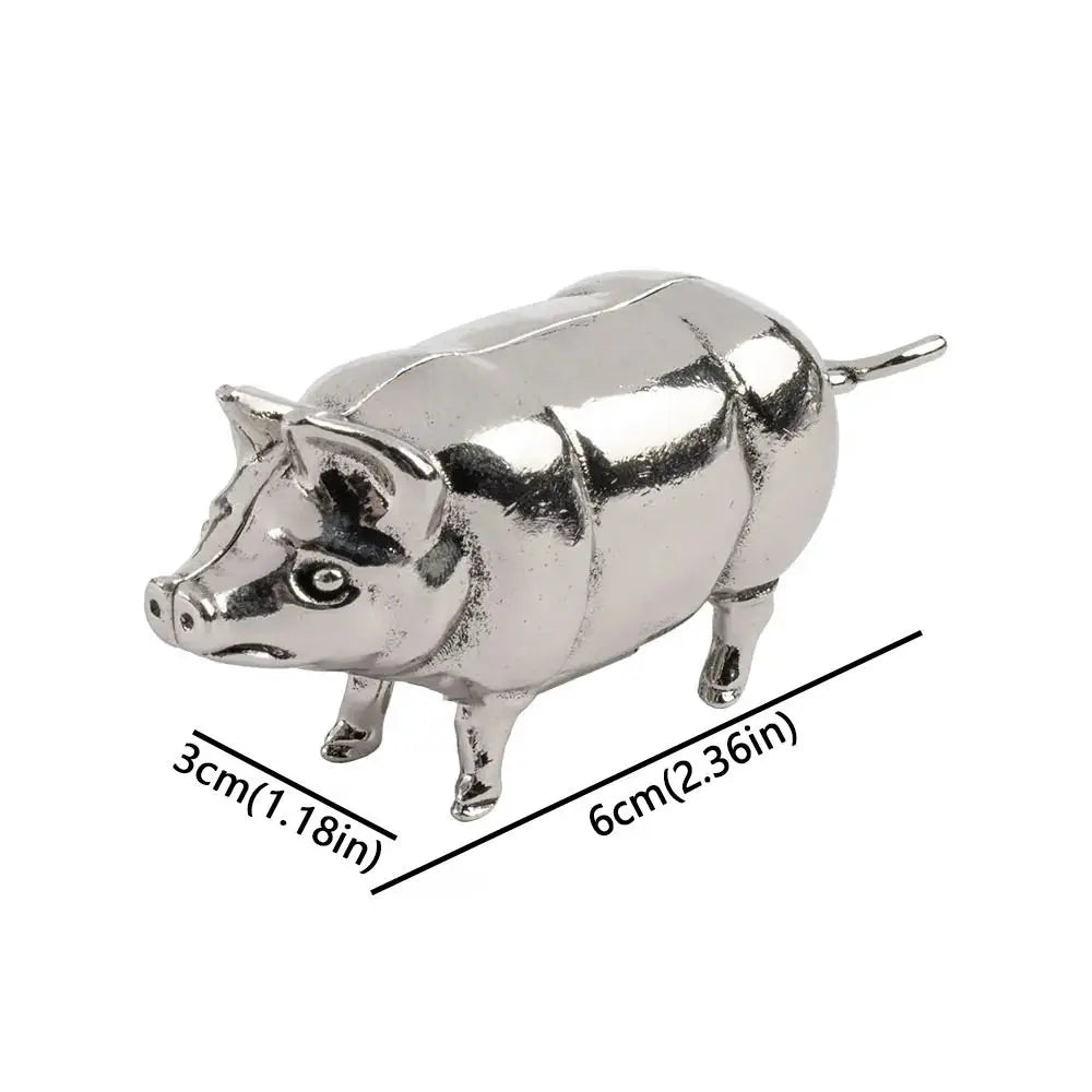 Pig Figurine Mini Tape Measure – Vintage Metal Quilting Tool Mini Tape Measure Babs