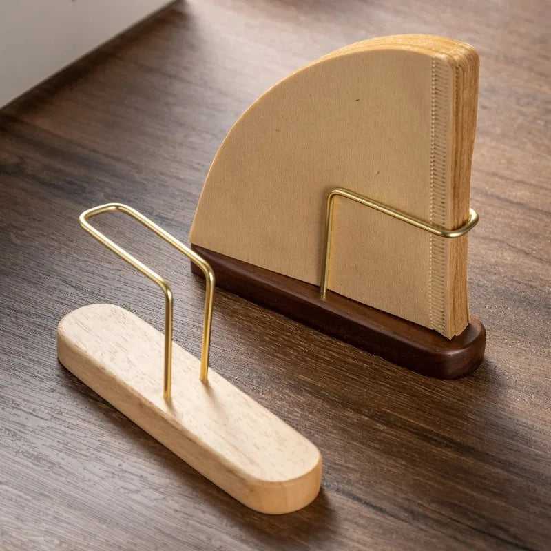 Solid Wood Coffee Filter Paper Holder & Storage Rack Coffee Filter Holder Babs