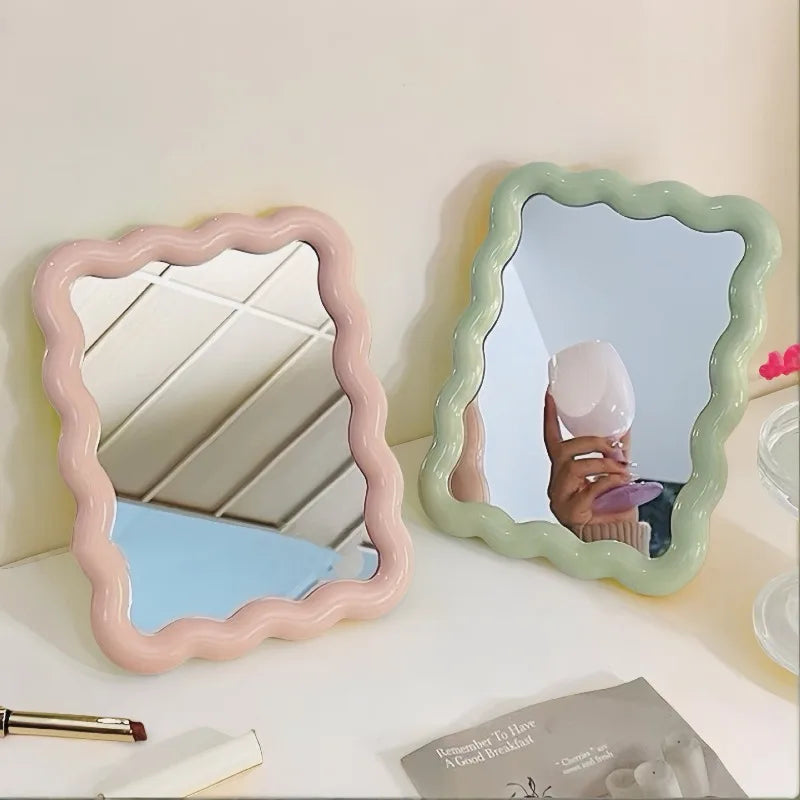 Cute Wavy Makeup Mirror – Tabletop & Wall Mount | Babs Decorative Makeup Mirror Babs