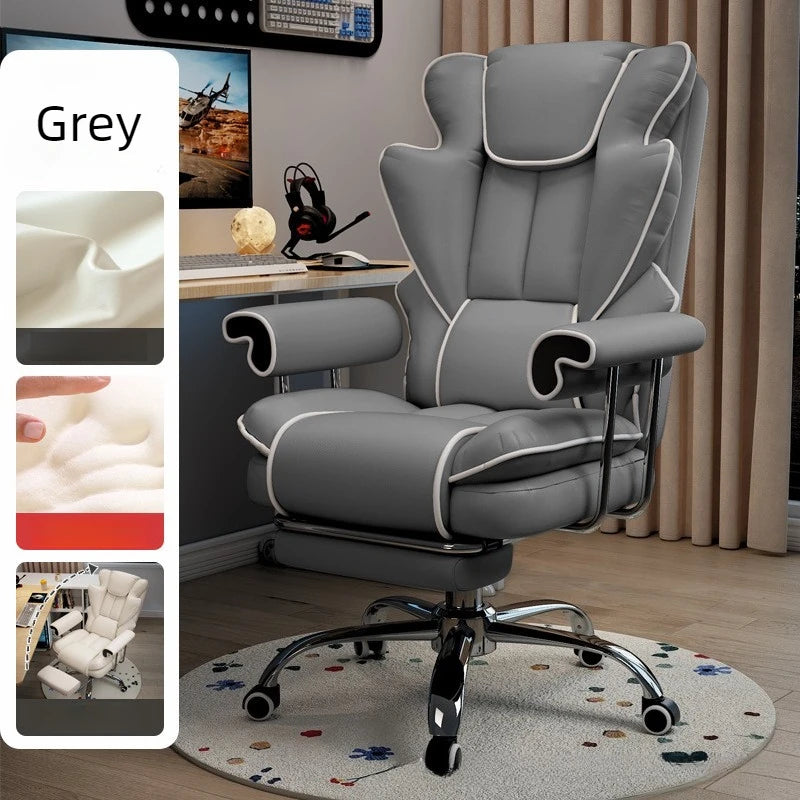 Ergonomic Gaming & Office Chair – Swivel, Adjustable Height Gaming Office Chair Babs Grey-With Pedal