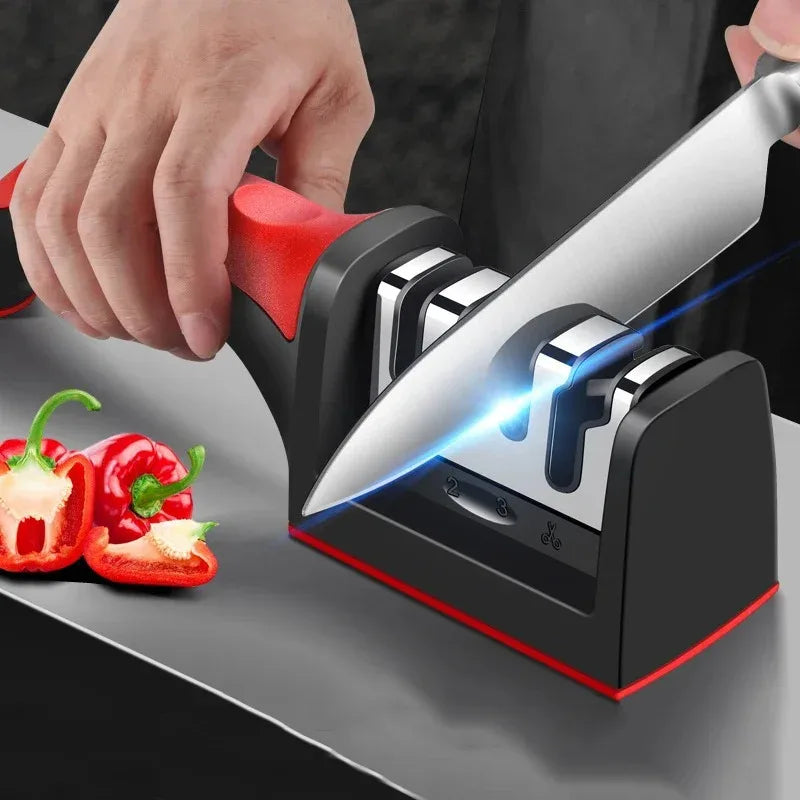 3-in-1 Handheld Manual Knife Sharpener – Kitchen Whetstone Knife Sharpener Babs