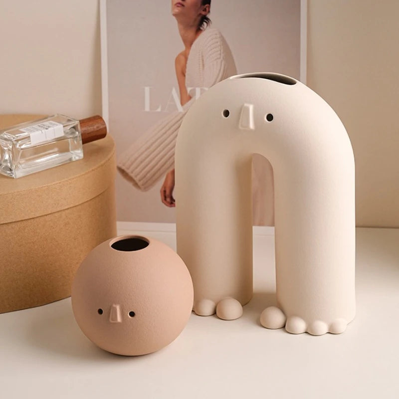 Abstract Ceramic Flower Vase – Modern Minimalist Home Decor Decorative Ceramic Vase Babs