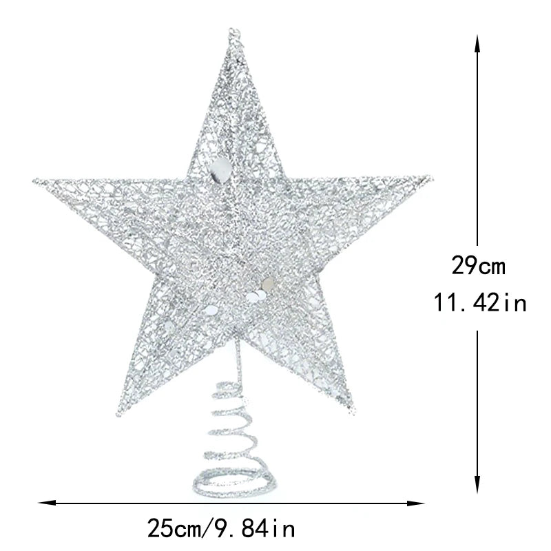 Gold & Silver Star Christmas Tree Ornaments | Holiday Décor Christmas Tree Ornaments Babs Large Silvery
