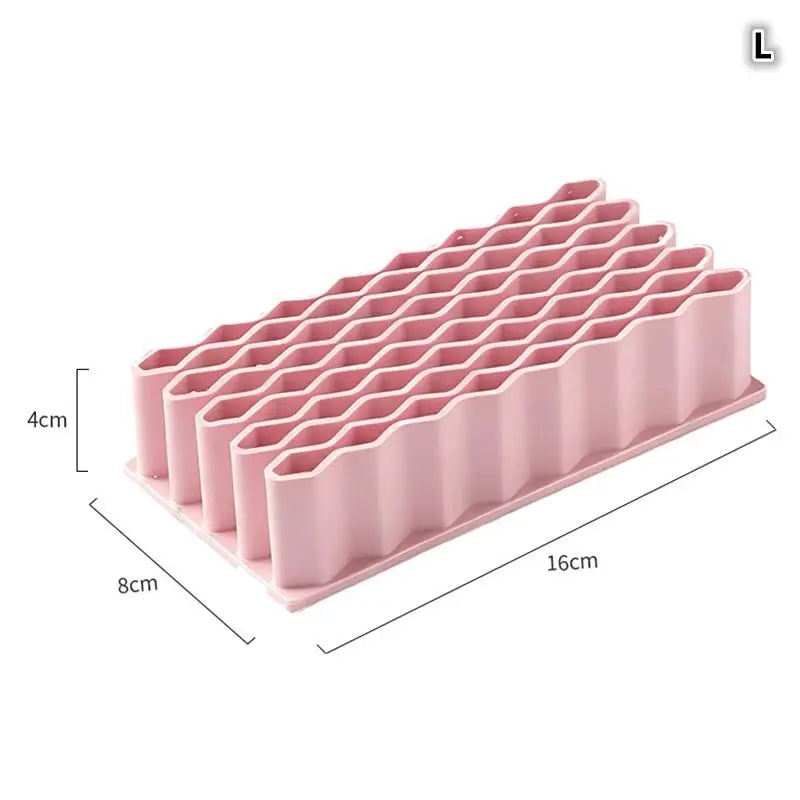 Silicone Wave Pen Holder | Desktop Brush & Pencil Organizer Desktop Pen Organizer Babs Large Pink