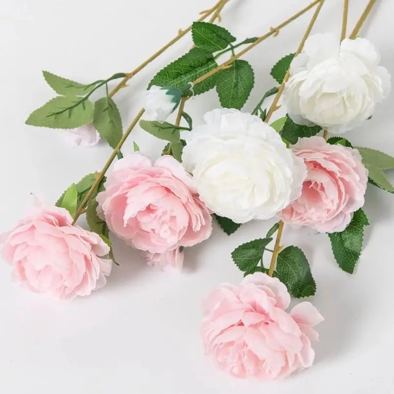 Long Stem Silk Artificial Rose Bouquet | 1-3 Pcs Fake Flowers Artificial Flower Bouquet Babs