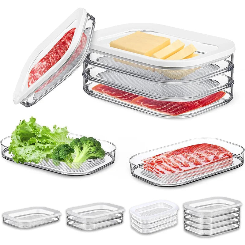 Stackable Deli Meat & Cold Cuts Storage Containers w/ Lids Food Storage Container Babs
