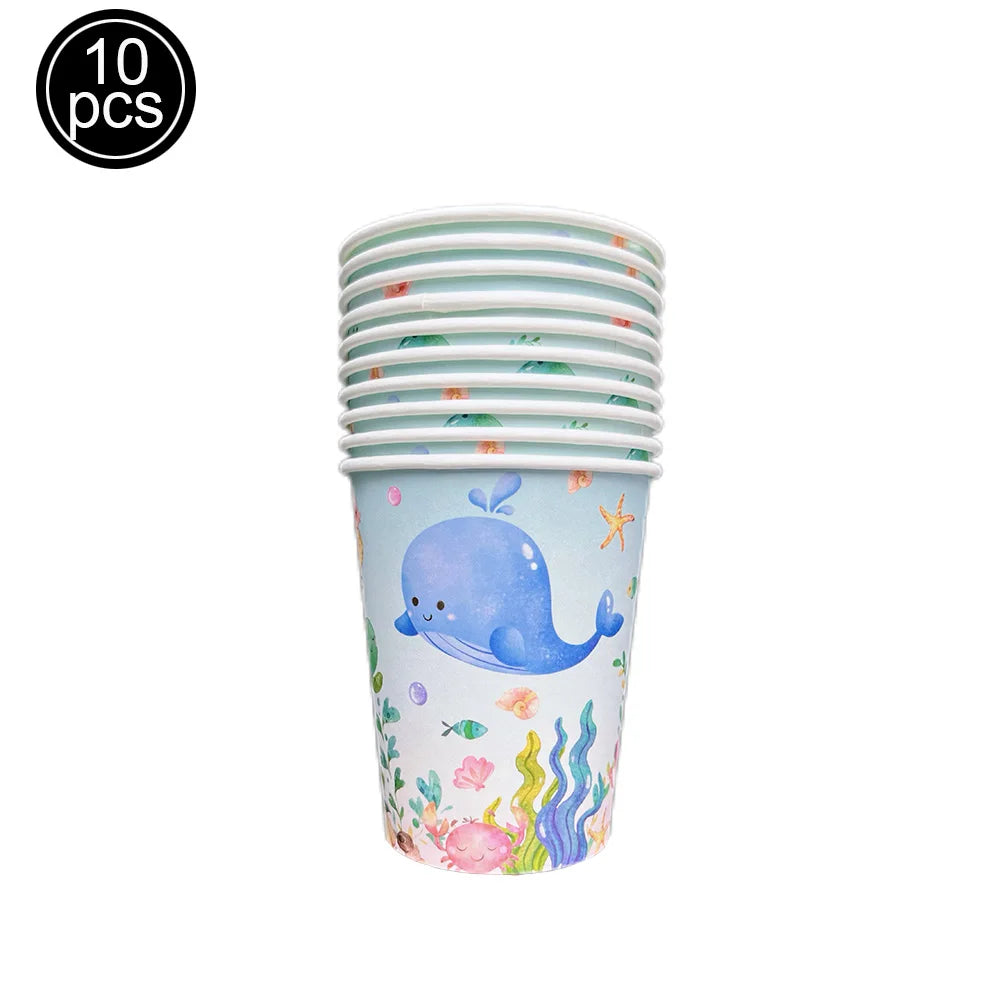 Under the Sea Birthday Party Supplies – Ocean Theme Decor Set Party Supply Set Babs light green