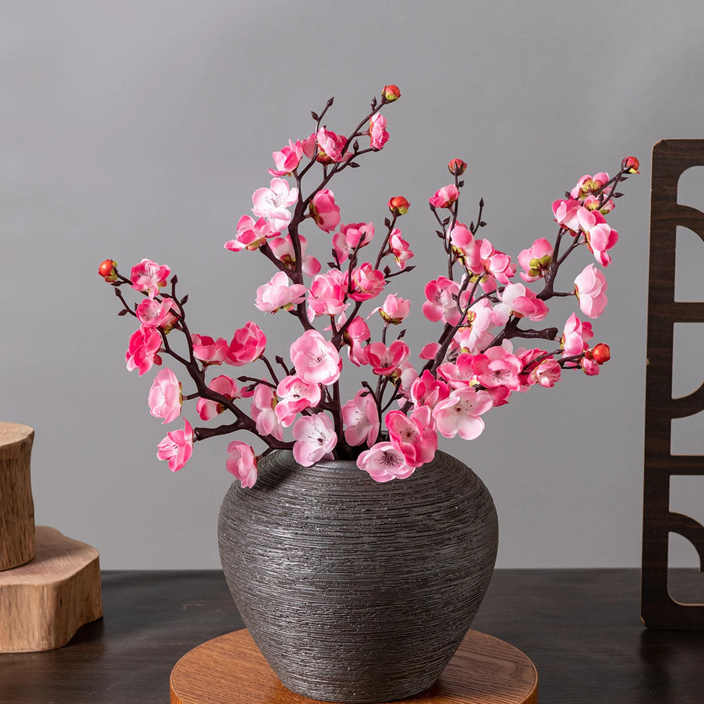Silk Plum Blossom Peach Branch Artificial Flowers – Spring Decor Artificial Flower Branch Babs