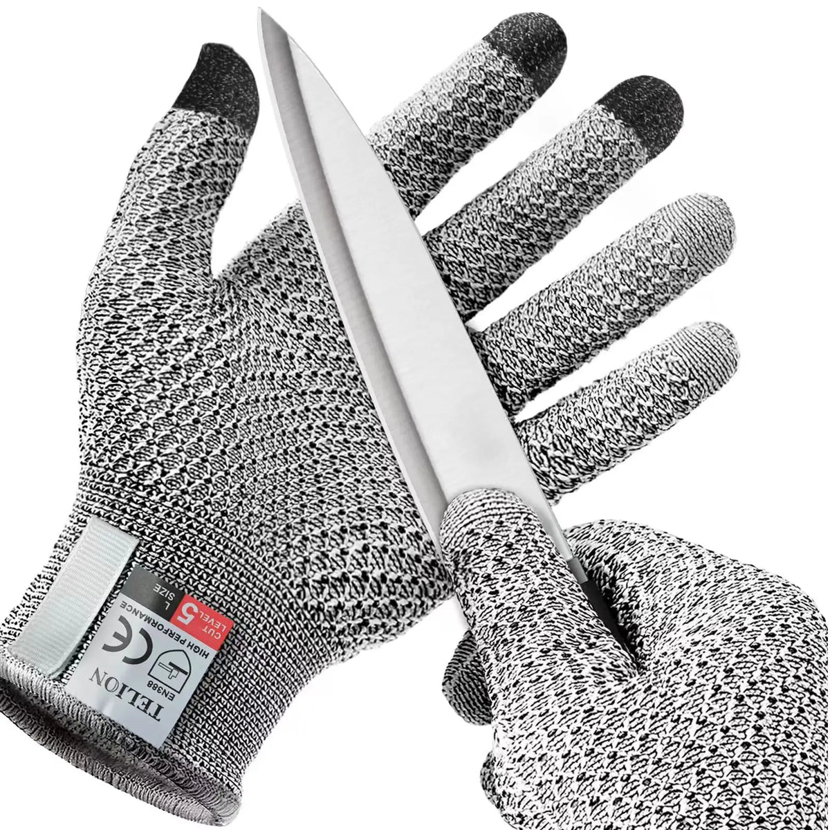 Level 5 Cut Resistant Gloves – Pineapple Touchscreen Kitchen Cut Resistant Gloves Babs Silver