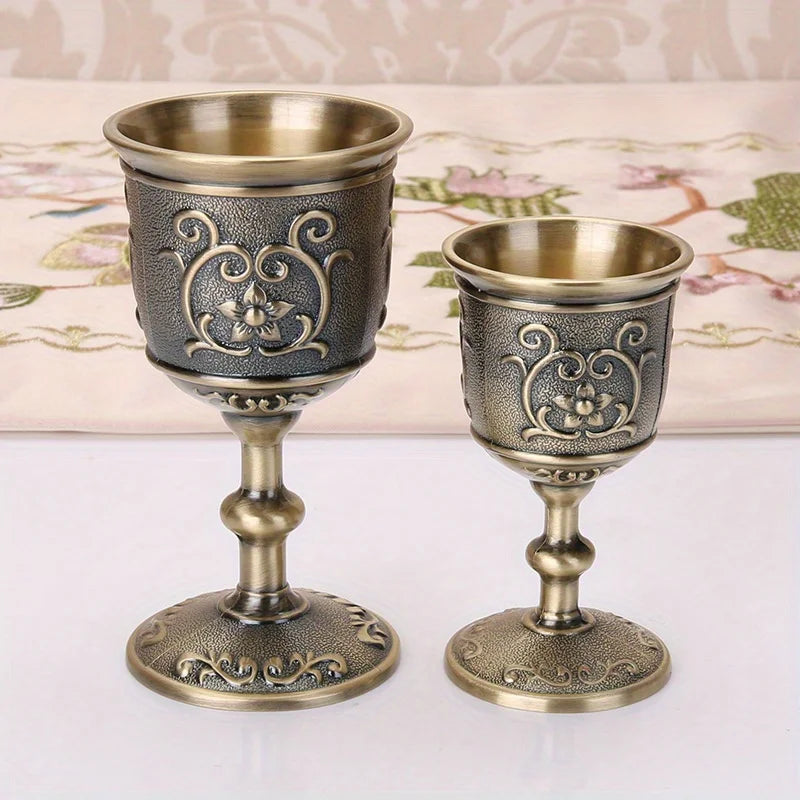 Metal Wine Goblets Retro Vintage Zinc Alloy Cups 30/50ml Metal Wine Goblet Babs
