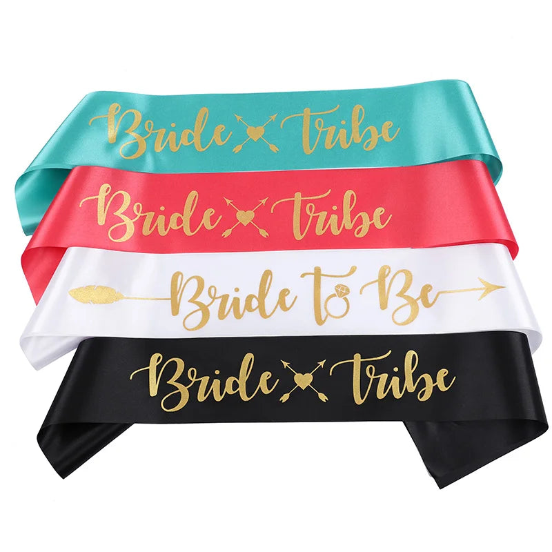 Bride Tribe Satin Sashes Set – Bachelorette & Bridal Party Bridal Party Sashes Babs