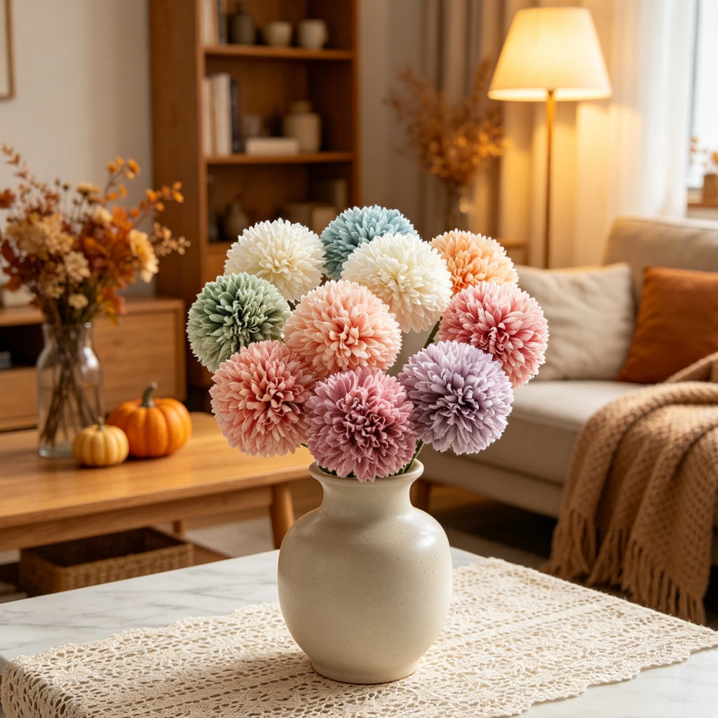 Silk Artificial Dandelion Hydrangea Flowers 10/20 Pcs – Décor Artificial Silk Flowers Babs