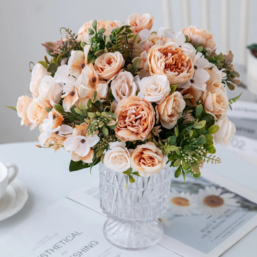 Artificial Silk Peony Bouquet – Wedding & Home Décor Flowers Artificial Silk Flowers Babs