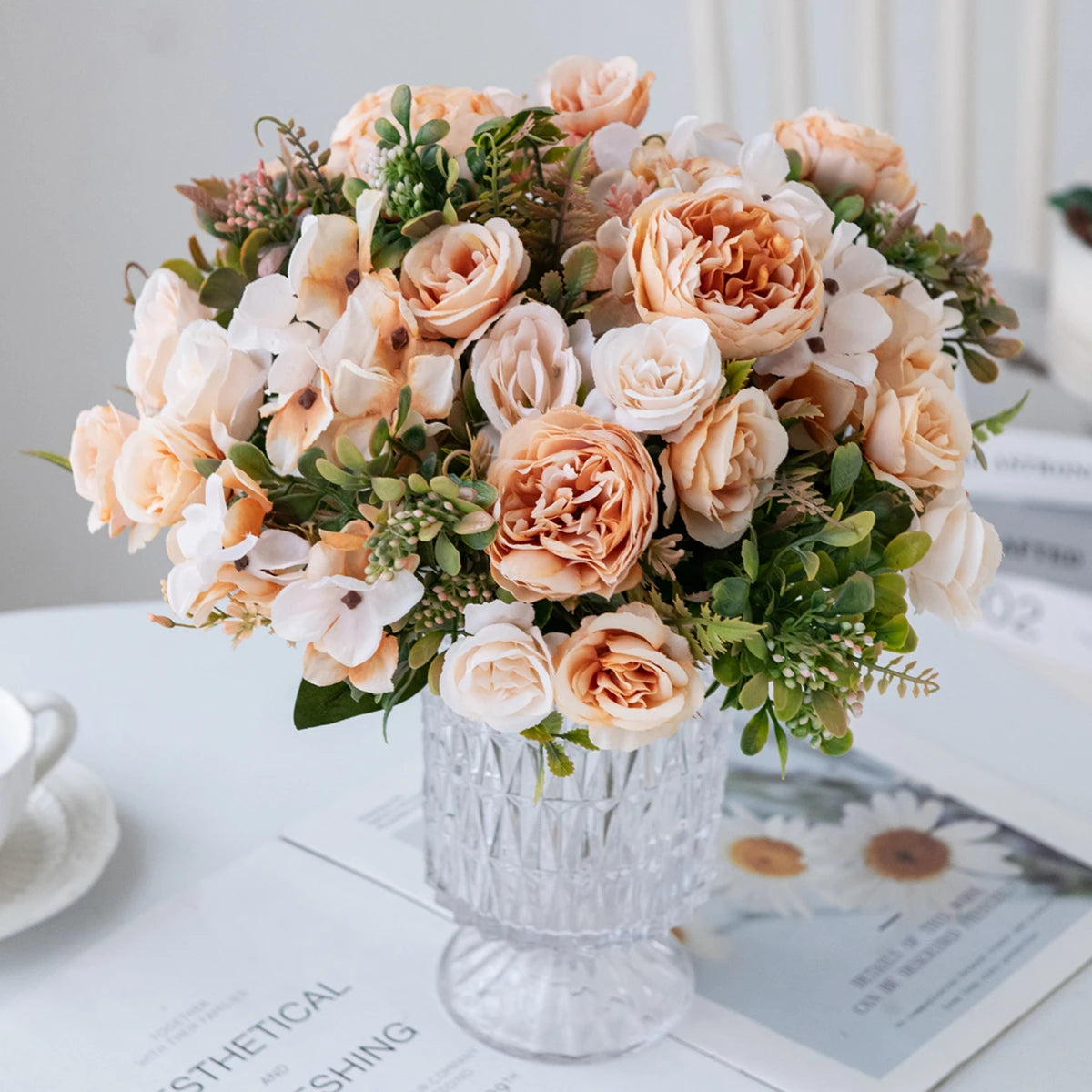 Artificial Silk Peony Bouquet – Wedding & Home Décor Flowers Artificial Silk Flowers Babs