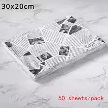 50 Pcs Oil-Proof Food Wrapping Paper – Baking & Burger Sheets Food Wrapping Paper Babs A