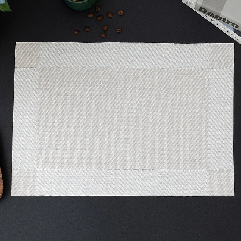 Washable PVC Woven Placemats – Durable Vinyl Dining Table Mats Vinyl Table Placemats Babs Style 11 30X45CM