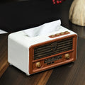 Retro Luxury Resin Tissue Box | Elegant Rectangular Napkin Case Decorative Tissue Holder Babs White