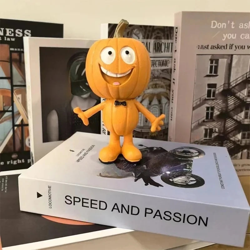 Halloween Resin Pumpkin Statue – Garden & Tabletop Ornament Halloween Resin Statue Babs Style-A