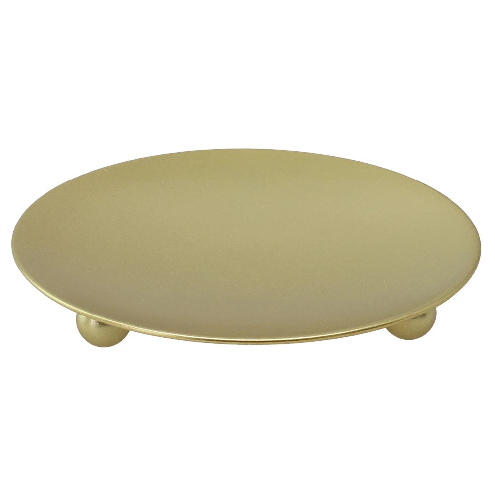 Rustless Iron Candle Holder Pedestal – Pillar & Tea Light Candle Holder Pedestal Babs Gold 7CM