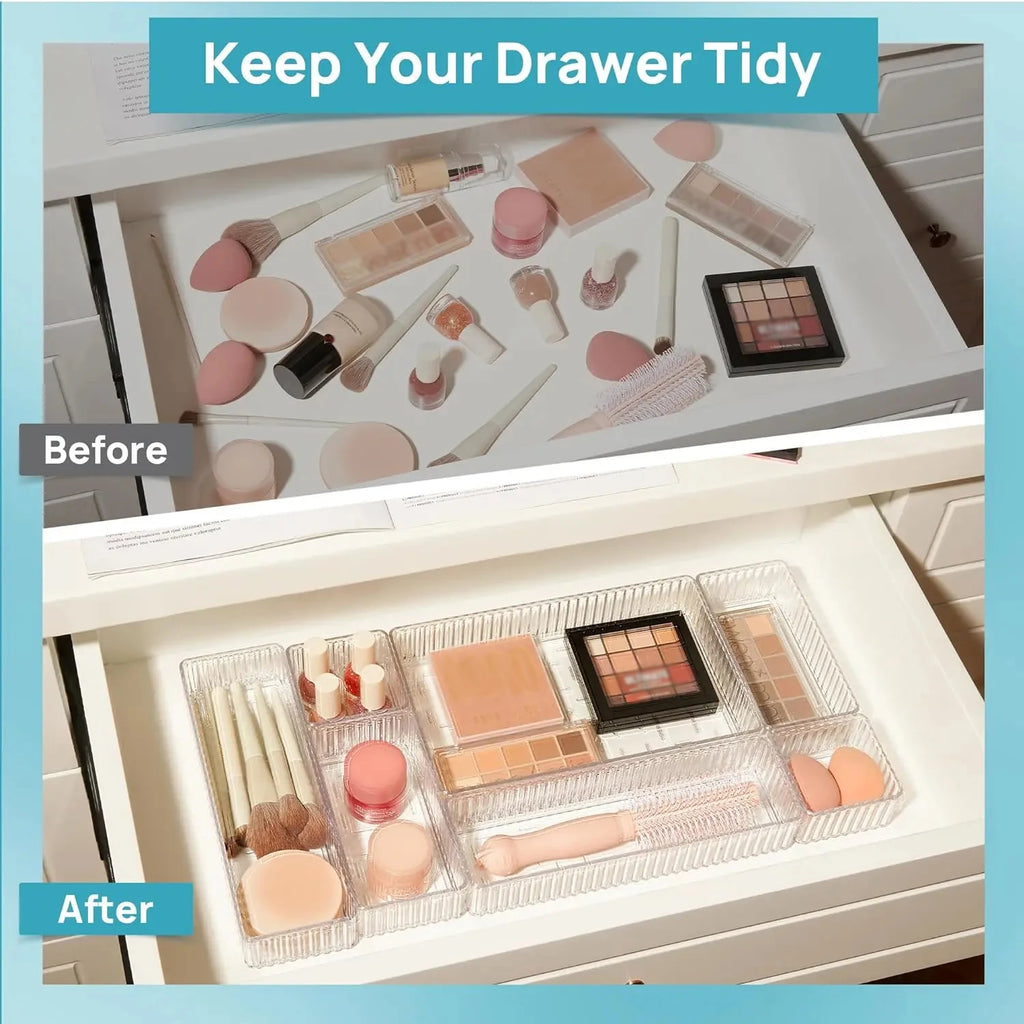 Stackable Clear Acrylic Drawer Organizer Trays – 4 Sizes Drawer Organizer Trays Babs