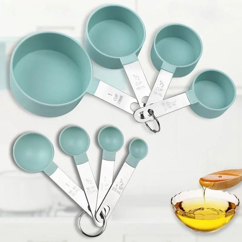 8-Piece Stainless Steel Measuring Spoons & Cups Baking Set Measuring Cups & Spoons Babs