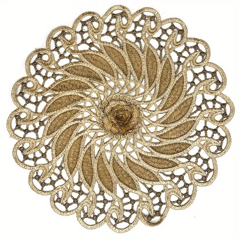 European Lace Embroidery Placemat – Floral Table Coaster Embroidery Placemat Babs style-2
