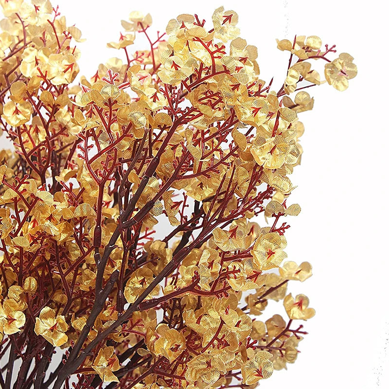 Artificial Cherry Blossom & Gypsophila Silk Flowers | Wedding Décor Artificial Silk Flowers Babs Gold 8 pcs