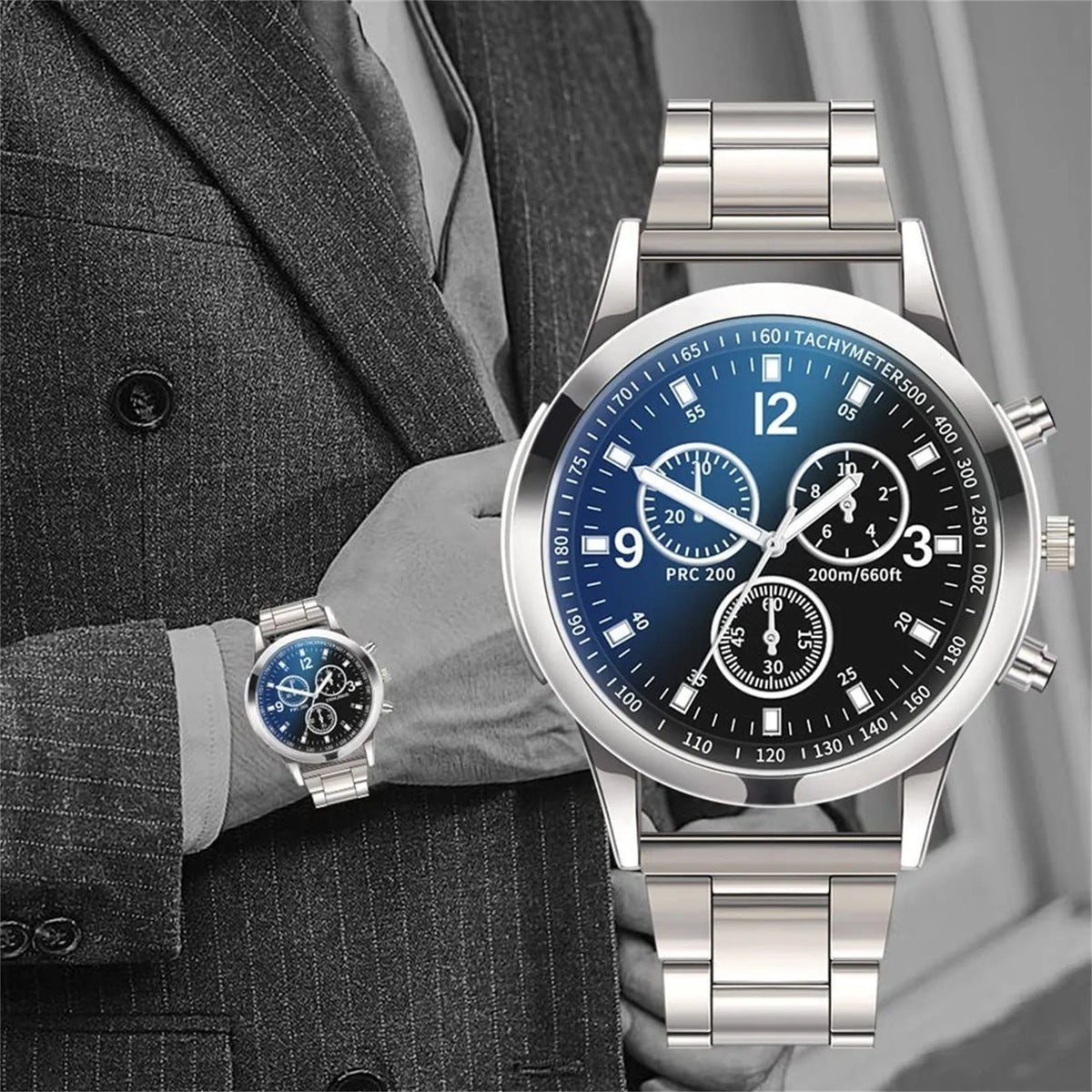 Men's Quartz Wristwatch – Analog Stainless Steel Style Watch Men's Quartz Watch Babs