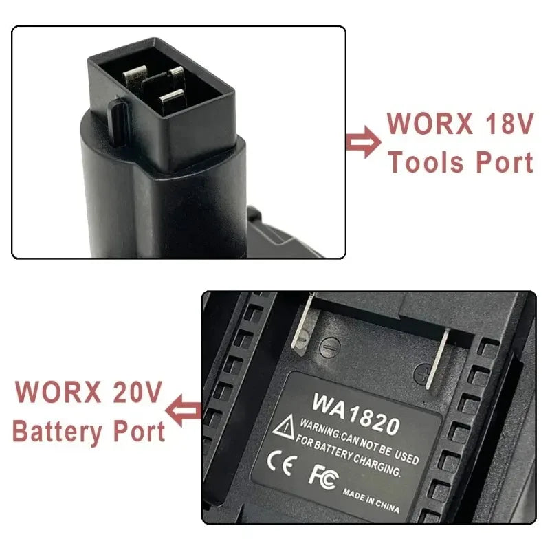 WA1820 Battery Adapter – Worx 20V Li-Ion to 18V NiMH Converter Battery Adapter Converter Babs