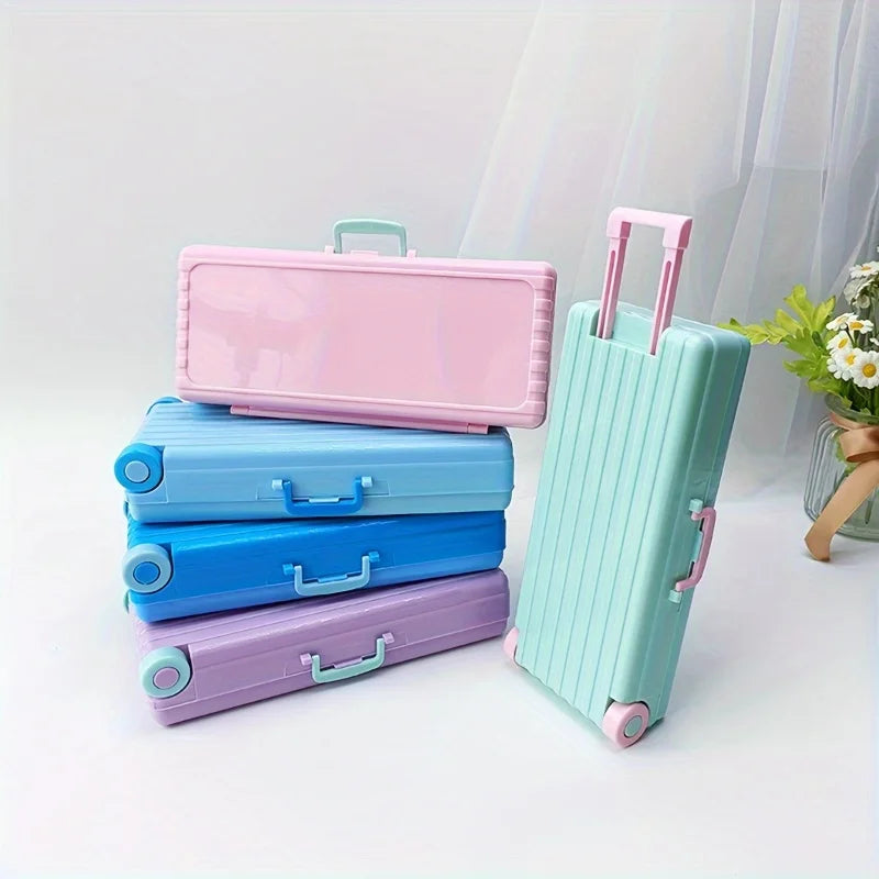 Double-Layer Trolley Case Stationery Box | Desk Organizer Stationery Pencil Box Babs