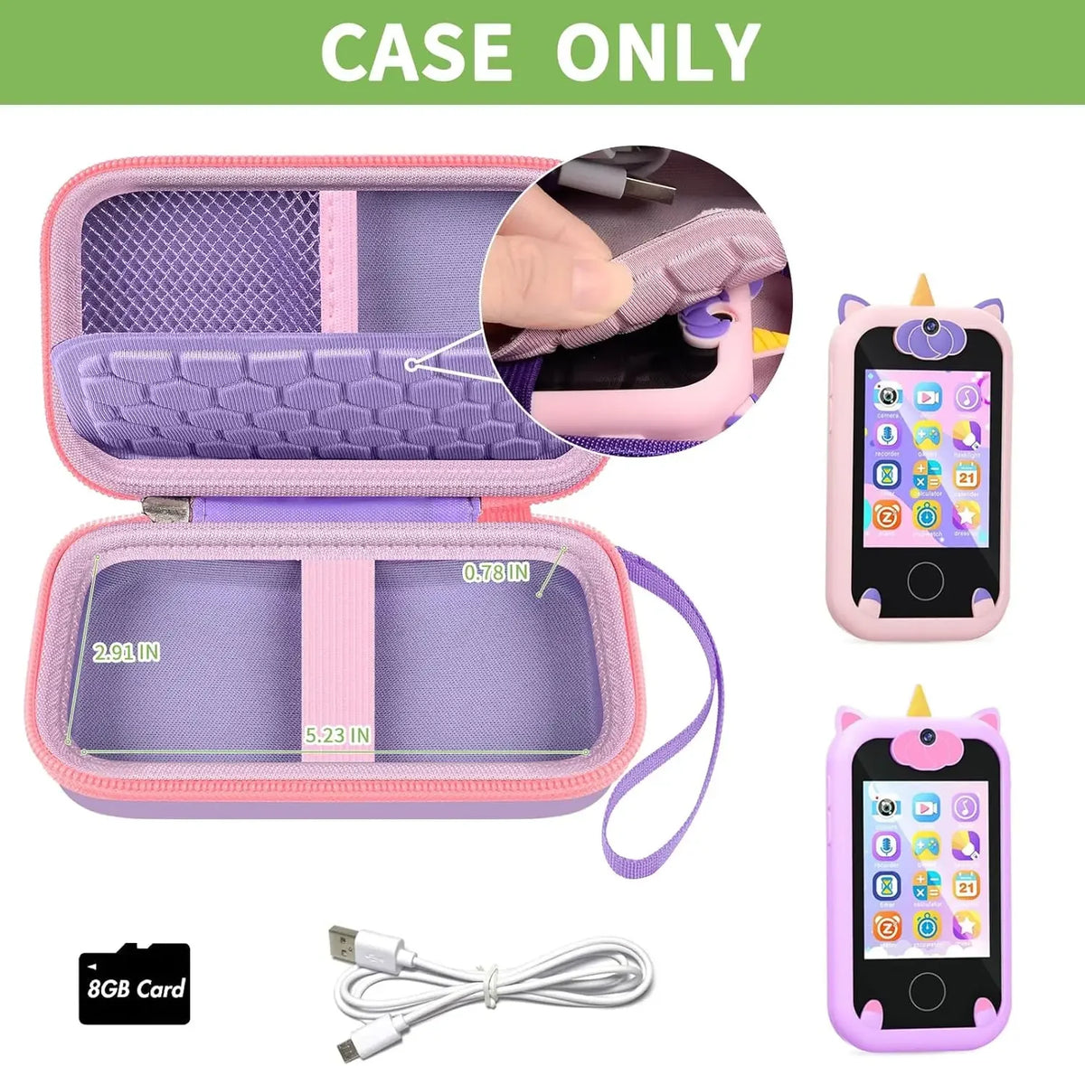 Kids Toy Smartphone Case – PU Protective Bag for Play Phones Toy Phone Case Babs