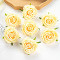 Artificial Silk Rose Flower Heads – Wedding & Home Décor Artificial Silk Flowers Babs YELLOW 20 pcs