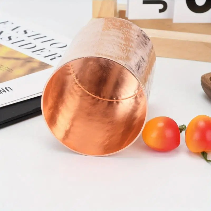 Handmade Copper Mug 260ml – Diagonal Cut Pattern Cup Copper Drinkware Mug Babs