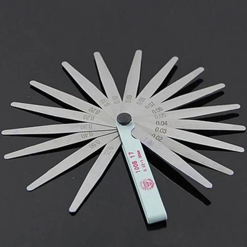 17-Blade Metric Feeler Gauge 0.02–1mm Thickness Gap Tool Feeler Gauge Set Babs