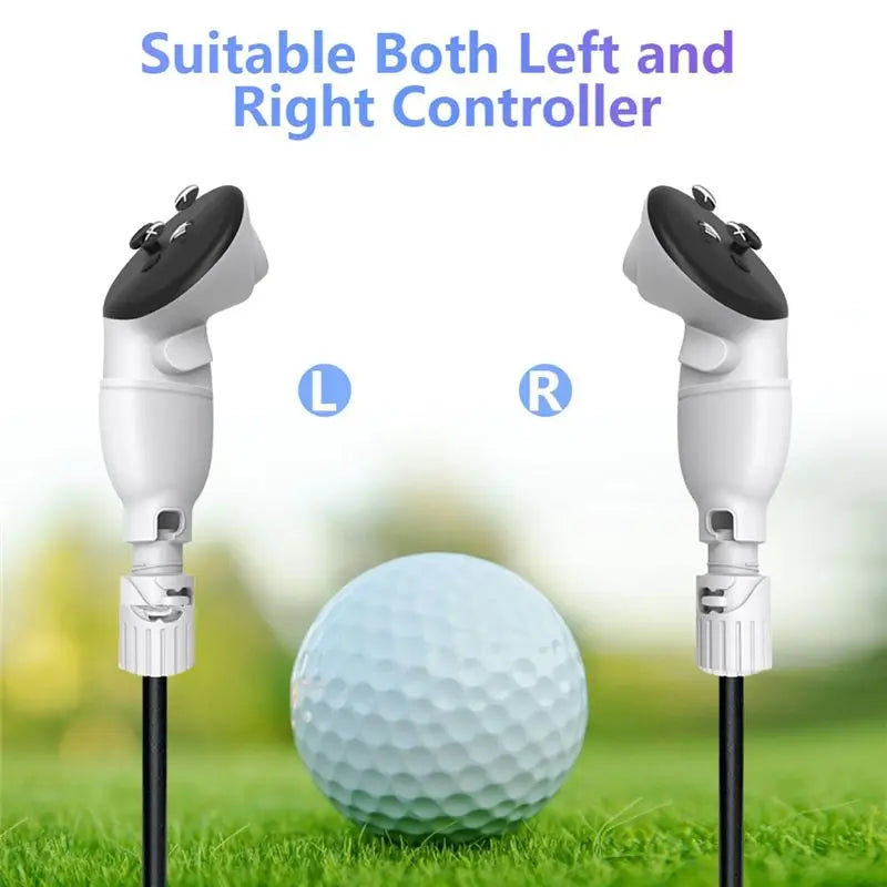 VR Golf Club Grip Adapter for Meta Quest 3S – Retractable VR Controller Grip Babs Black