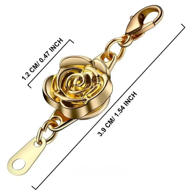 4pcs Rose Magnetic Clasp Set – DIY Necklace Jewelry Buckle Jewelry Magnetic Clasp Babs gold 4pc