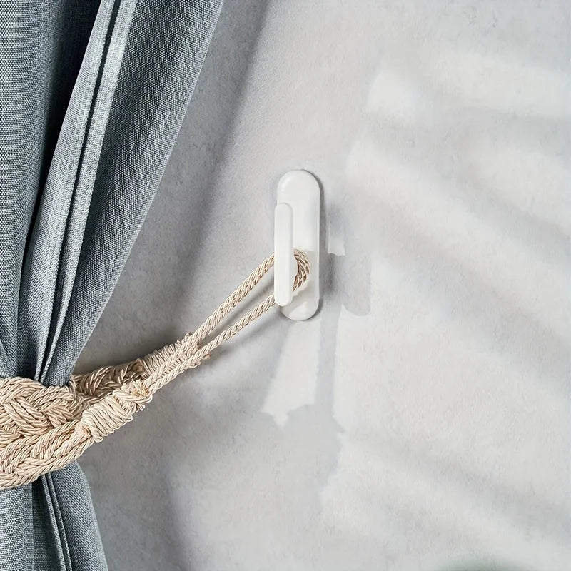 No-Drill Adhesive Curtain Holdback Hooks – Door & Shower Curtain Holdback Hooks Babs