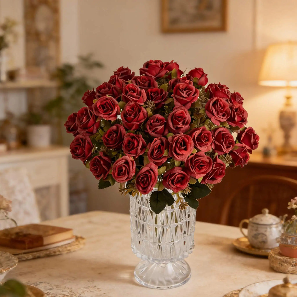 Silk Artificial Carnation Rose Bouquet – Wedding & Home Decor Artificial Flower Bouquet Babs