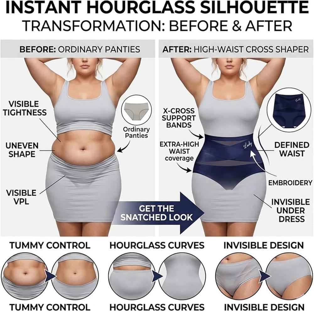 Women's Plus Size High Waist Seamless Shaping Panties Butt Lifter Shapewear Panties Babs