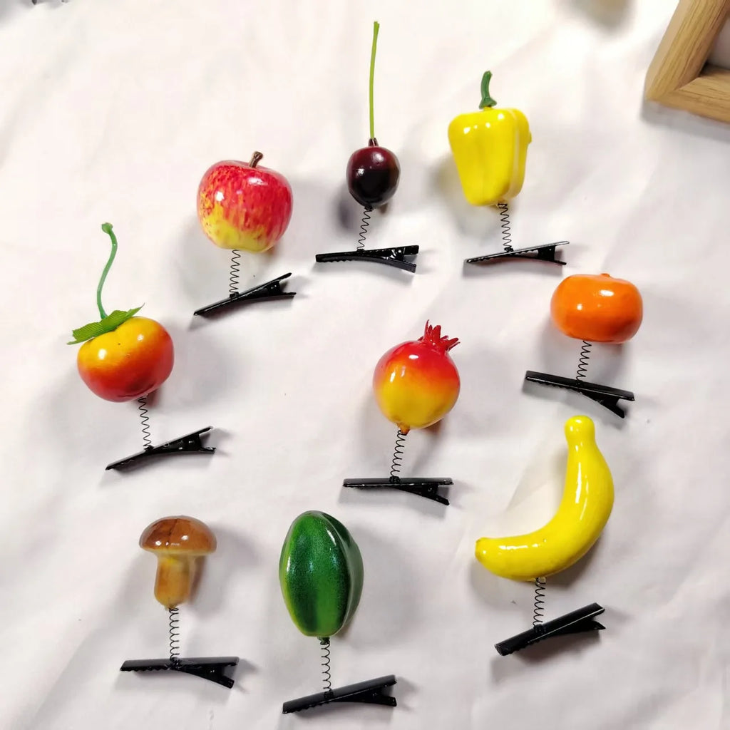 3D Vegetable Fruit Spring Hair Clips – Party Cosplay Barrettes Novelty Hair Clips Babs