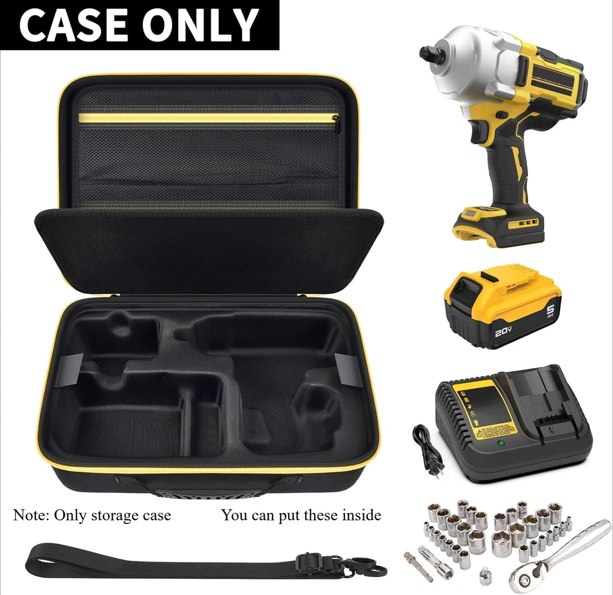 DEWALT DCF900B DCF900P1 Impact Wrench Hard Case Storage Bag Tool Storage Case Babs
