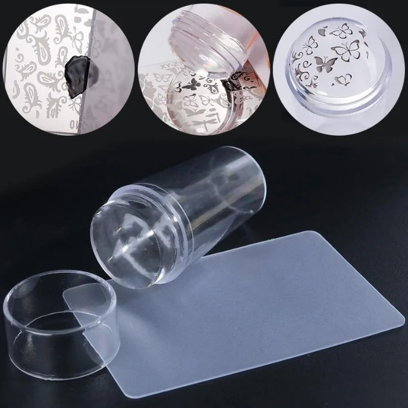 Nail Stamper Set – Jelly Head, Scraper & Stamping Plate Tool Nail Art Stamper Babs