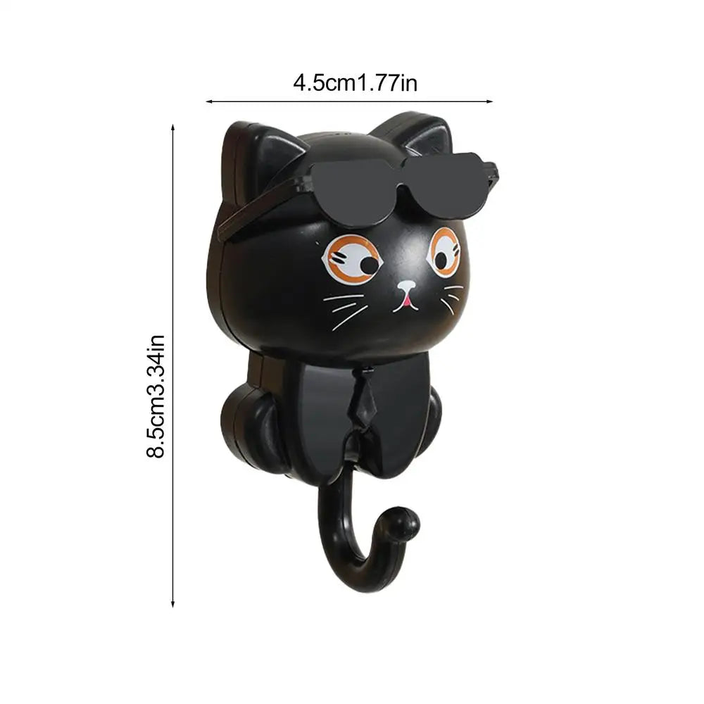 Cute Cat Key Holder – Adhesive Hook for Keys, Hats & Bags Adhesive Wall Hook Babs Black