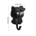 Cute Cat Key Holder – Adhesive Hook for Keys, Hats & Bags Adhesive Wall Hook Babs Black