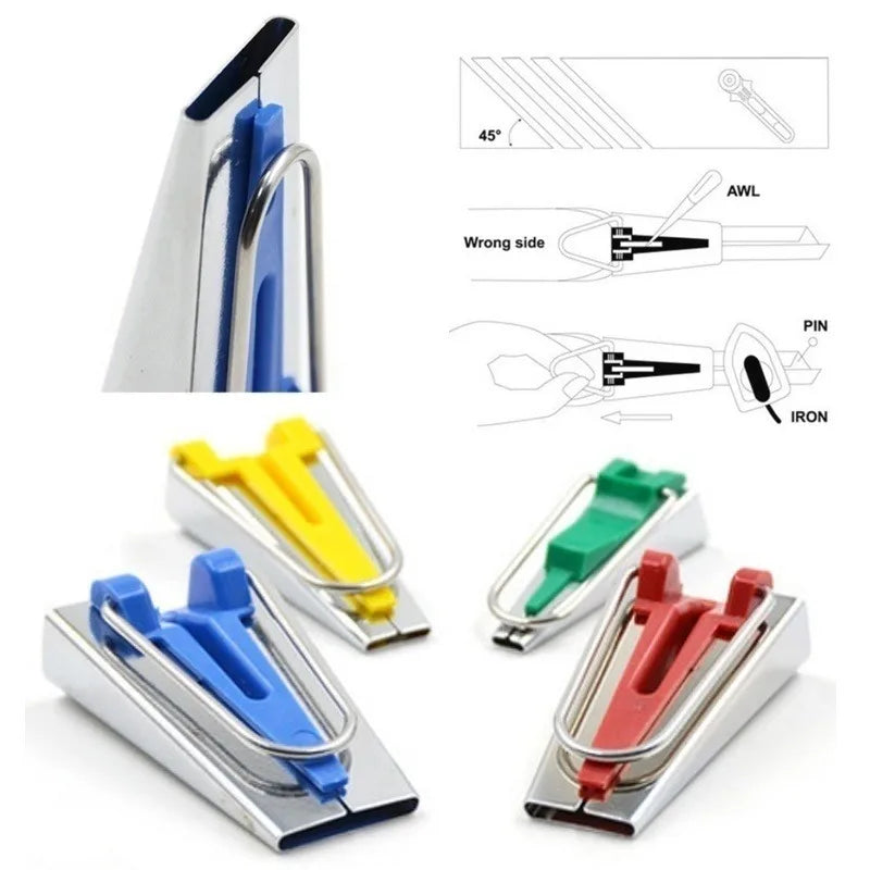 Fabric Bias Tape Maker Set – 4 Sizes 6mm 12mm 18mm 25mm Bias Tape Maker Babs