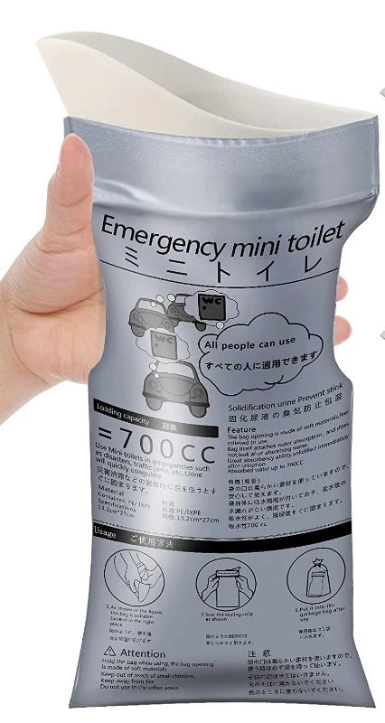 10-Pack Disposable Emergency Urine Bags for Travel & Camping Emergency Urine Bag Babs 10Pcs