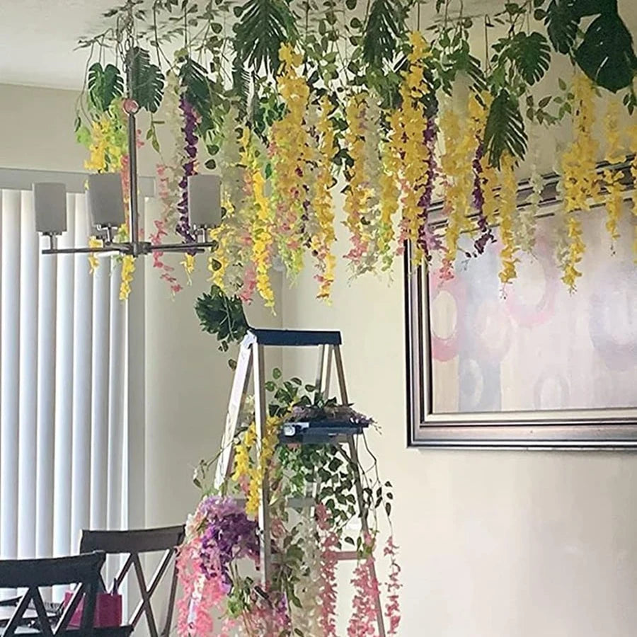 Silk Artificial Orchid Flower String – Wedding & Garden Décor Artificial Flower Garland Babs