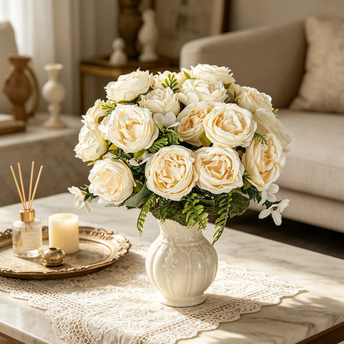 Artificial Peony Bouquet – Silk Flowers for Wedding & Home Décor Artificial Flower Bouquet Babs
